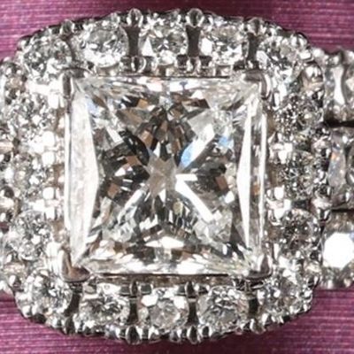 Sale Photo Thumbnail #325: 14K WHITE GOLD RING 3-SET VS1 G LAB DIAMOND GCAL