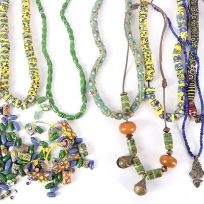 Sale Photo Thumbnail #288: ASSORTED DECORATIVE AFRICAN TRADE BEADS - (10)