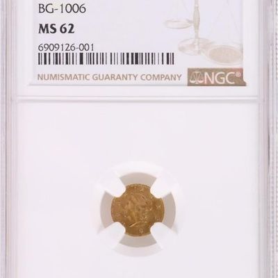 Sale Photo Thumbnail #436: 1866 ROUND LIBERTY G50C BG-1006 MS62 COIN