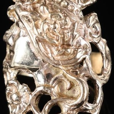 Sale Photo Thumbnail #211: 14K YELLOW GOLD ART NOUVEAU LADIES PRINCESS RING