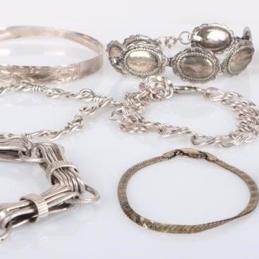Sale Photo Thumbnail #419: STERLING SILVER LADIES BRACELET LOT (11)