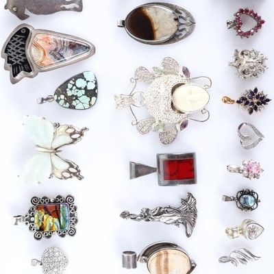 Sale Photo Thumbnail #420: STERLING SILVER FUN LADIES PENDANT LOT- ASSORTED