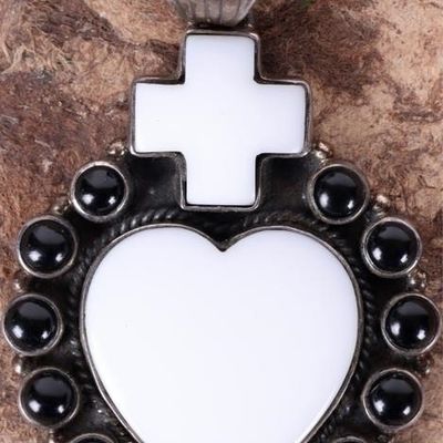 Sale Photo Thumbnail #174: DAN DODSON STERLING HEART & CROSS PENDANT