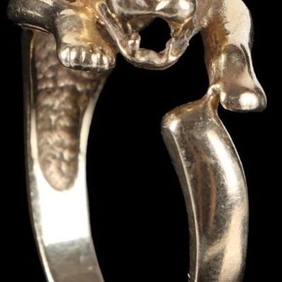 Sale Photo Thumbnail #262: 10K YELLOW GOLD LEAPING PANTHER MENS RING W/ TOPAZ