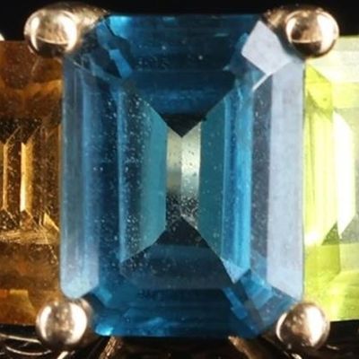 Sale Photo Thumbnail #296: 14K YELLOW GOLD MULTI-GEMSTONE LADIES RING