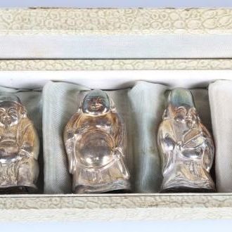 Sale Photo Thumbnail #215: VINTAGE RARE 950 SILVER JAPANESE BUDDHIST SHAKERS