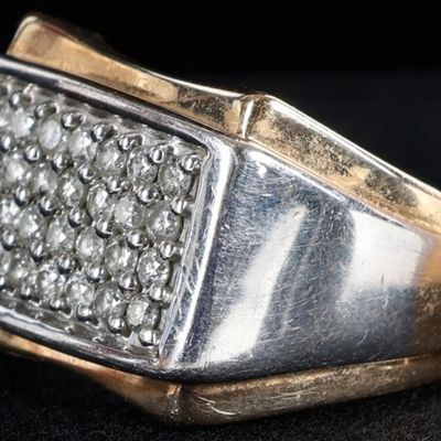Sale Photo Thumbnail #298: 10K YELLOW GOLD DIAMOND MEN'S CLUSTER RING