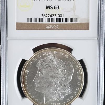 Sale Photo Thumbnail #155: 1878 P 7/8 TF WEAK NGC MS-63 MORGAN SILVER DOLLAR