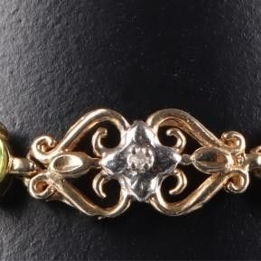 Sale Photo Thumbnail #328: 14K YELLOW GOLD PERIDOT DIAMOND LADIES BRACELET