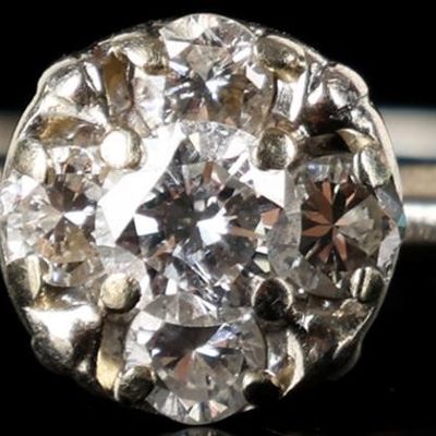 Sale Photo Thumbnail #119: 14K WHITE GOLD LADIES CLUSTER ENGAGEMENT RING