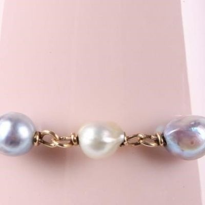 Sale Photo Thumbnail #361: 14K YELLOW GOLD WHITE & TAHITIAN PEARL BRACELET