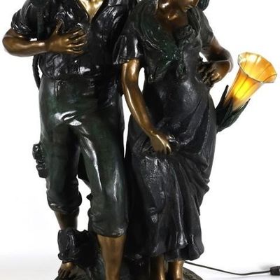 Sale Photo Thumbnail #360: JEUNE COUPLE LUCA MADRASSI VINTAGE BRONZE LAMP