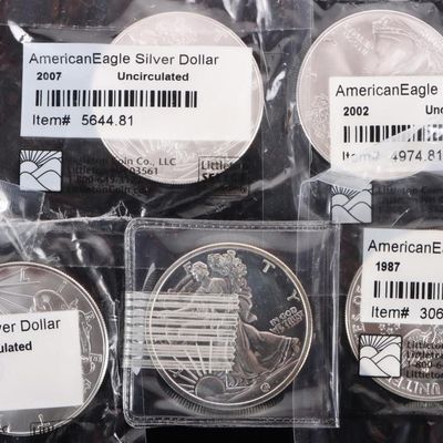 Sale Photo Thumbnail #160: FINE SILVER AMERICAN EAGLE COINAGE/ROUNDS - (5)