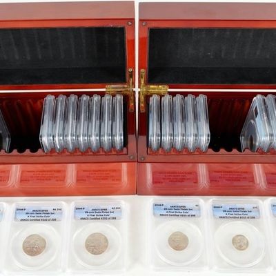 Sale Photo Thumbnail #116: ANACS SP69 2008 28 COIN SATIN FINISH SET W/ BOXES