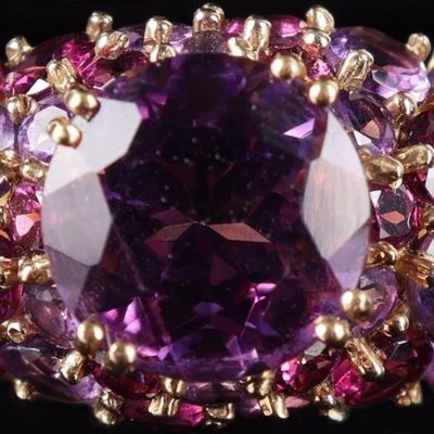 Sale Photo Thumbnail #390: 10K YELLOW GOLD AMETHYST TOURMALINE LADIES RING