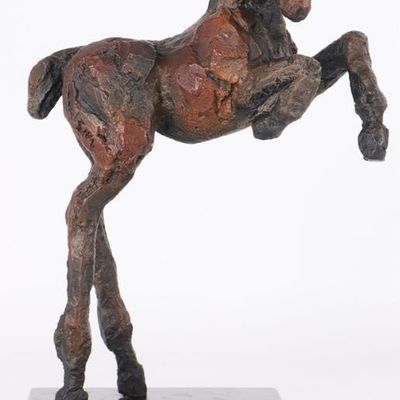 Sale Photo Thumbnail #144: SIRI HOLLANDER BRONZE HORSE REARING SCULPTURE