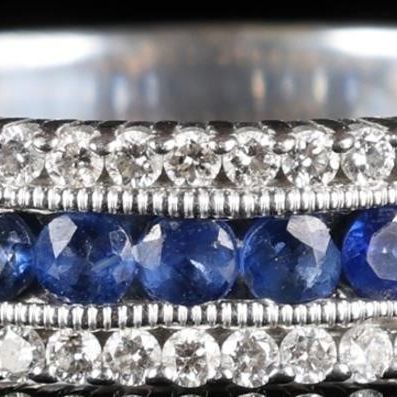 Sale Photo Thumbnail #276: 38 DIAMONDS 11 TOPAZ 14K WHITE GOLD MENS RING
