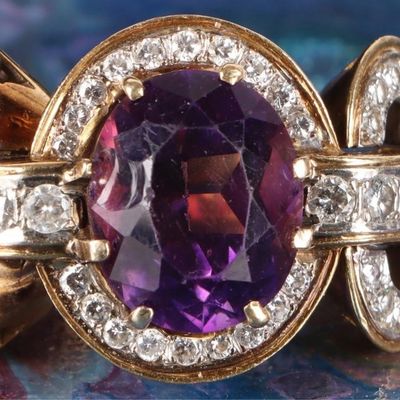Sale Photo Thumbnail #104: 2.27CTW DIAMONDS 18K YELLOW GOLD LADIES RING W AME