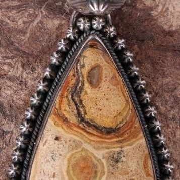 Sale Photo Thumbnail #105: DAN DODSON TEARDROP JASPER STERLING  PENDANT