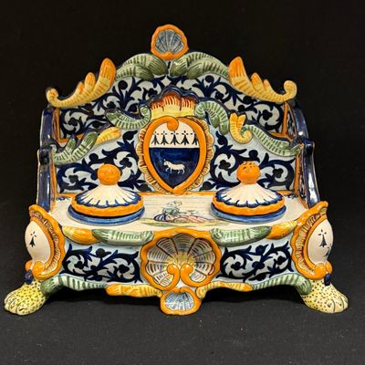 Sale Photo Thumbnail #162: HenRiot Quimper Double Inkwell