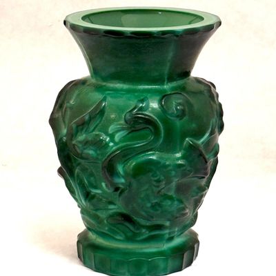 Sale Photo Thumbnail #385: Czech Malachite Vase