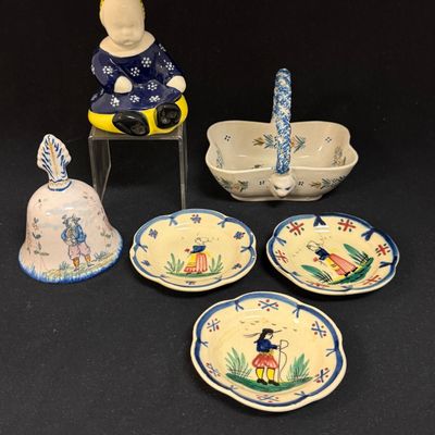 Sale Photo Thumbnail #185: 6 French Faience Items