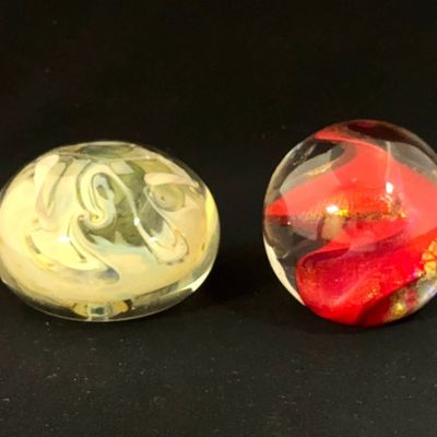 Sale Photo Thumbnail #602: 2 Art Glass Paperweights