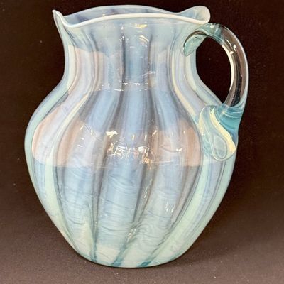 Sale Photo Thumbnail #241: Blue Opalescent Water Pitcher