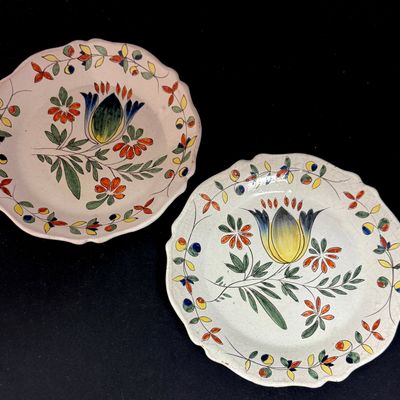 Sale Photo Thumbnail #209: Pair Malicorne Botanical Plates