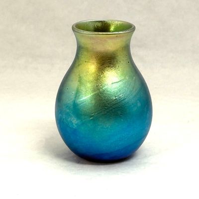 Sale Photo Thumbnail #474: Charles Lotton Blue Iridized Vase