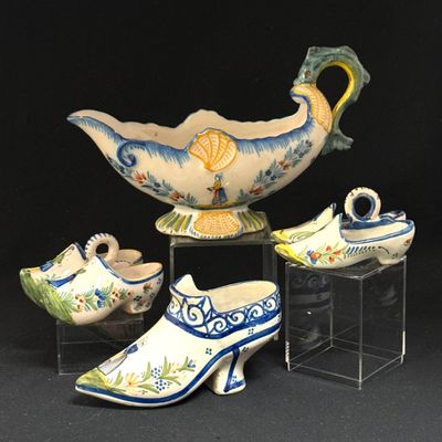 Sale Photo Thumbnail #120: 4 Quimper French Faience Items