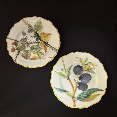 2 Porquier Beau Botanical Plates