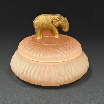 Sale Photo Thumbnail #325: Pink Powder Box with Elephant