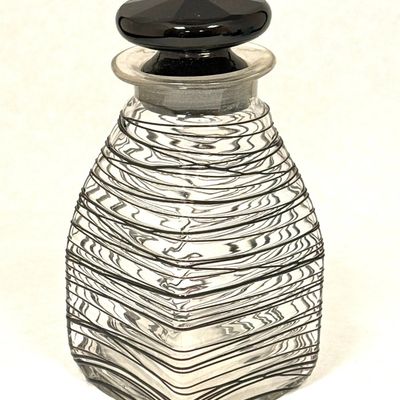 Sale Photo Thumbnail #278: Steuben Black Threaded Bottle