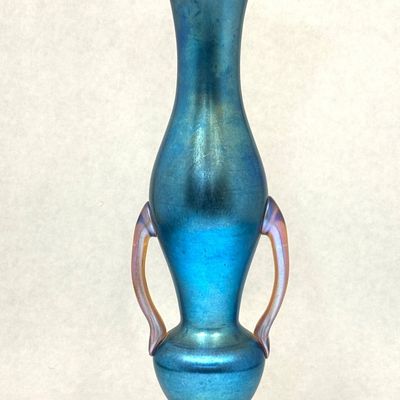 Sale Photo Thumbnail #403: Durand Blue Iridescent Vase