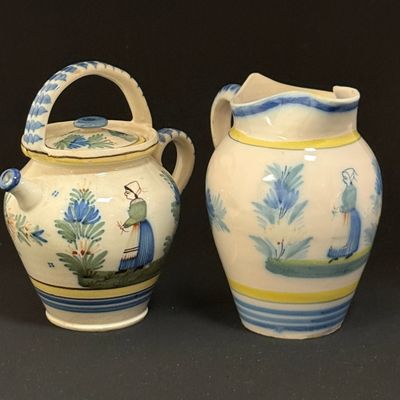2 Quimper Pitchers