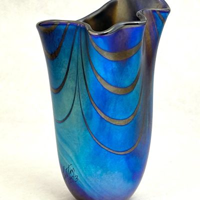 Sale Photo Thumbnail #487: Charles Lotton Handkerchief Vase