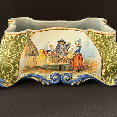 Porquier Beau Double Jardiniere