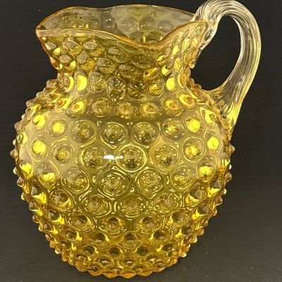Sale Photo Thumbnail #245: Canary Hobnail Water Pitcher