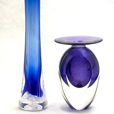 Sale Photo Thumbnail #584: Two Art Glass Vases
