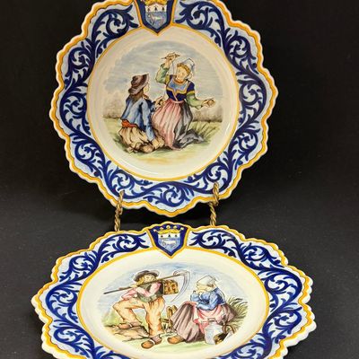 Sale Photo Thumbnail #200: PR HenRiot Quimper Plates