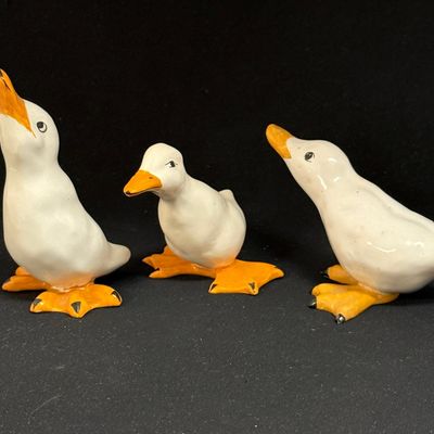 Sale Photo Thumbnail #152: 3 Malicorne Figural Ducks