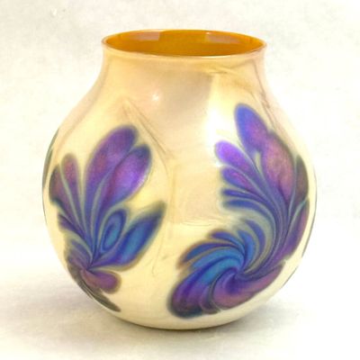 Sale Photo Thumbnail #475: Early Lotton Pulled Feather Vase