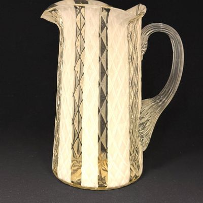 Sale Photo Thumbnail #445: Opalescent Diamond Optic Pitcher