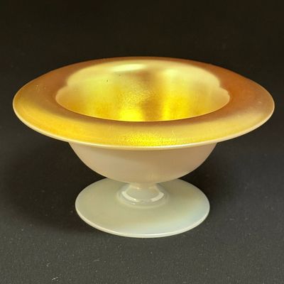 Sale Photo Thumbnail #383: Steuben Calcite on Gold Compote