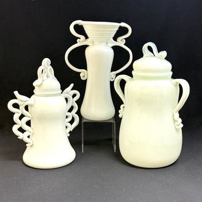 Sale Photo Thumbnail #587: 3 Early Sonja opaline Items