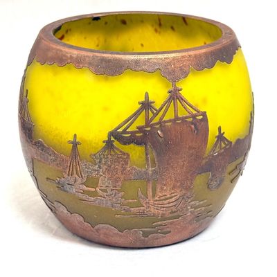 Sale Photo Thumbnail #393: Yellow Bowl with Copper Overlay