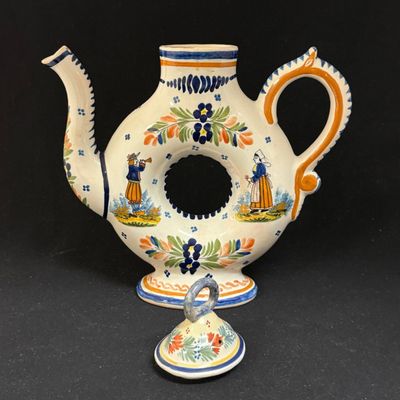 Sale Photo Thumbnail #186: HenRiot Quimper Donut Teapot