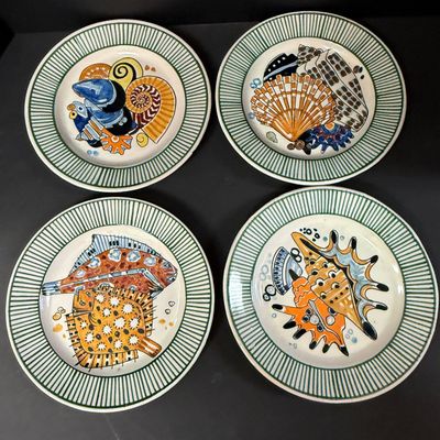 4 Mathurin Meheut La Mer Plates