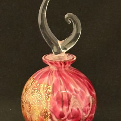 Sale Photo Thumbnail #616: Pink Art Glass Perfume Bottle